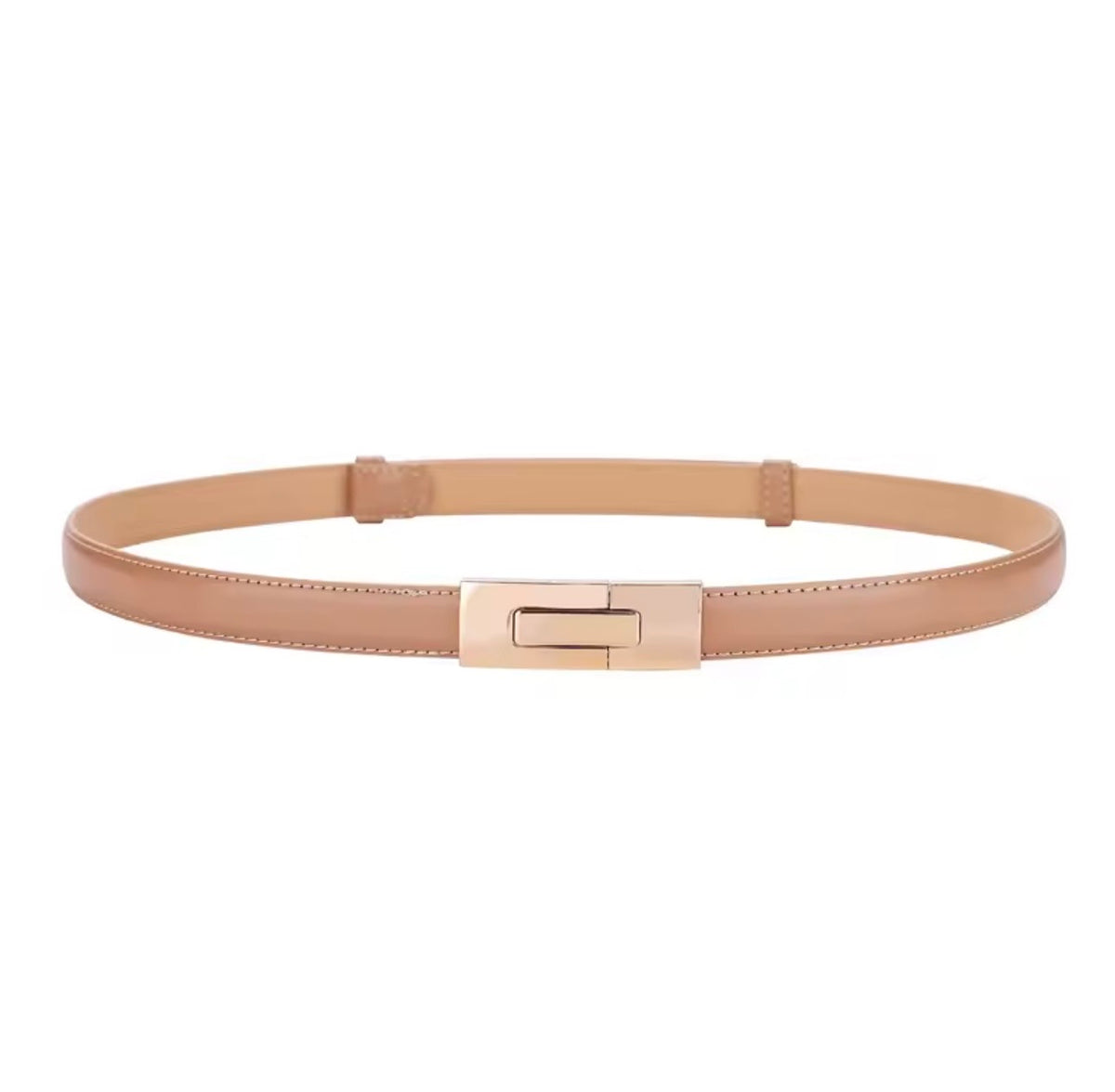 Stockholm Beige Belt – Minimalist Buckle Style
