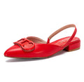 Valencia Red Lace Flats – Adjustable Strap