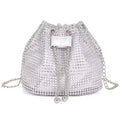 Monte Carlo Silver Rhinestone Pouch Bag – Drawstring Evening Bag