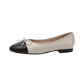 Biarritz Beige & Black Ballet Flats – Elegant Two-Tone Style