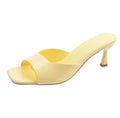 Siena Butter Yellow Open-Toe Heeled Sandals – Slip-On Style