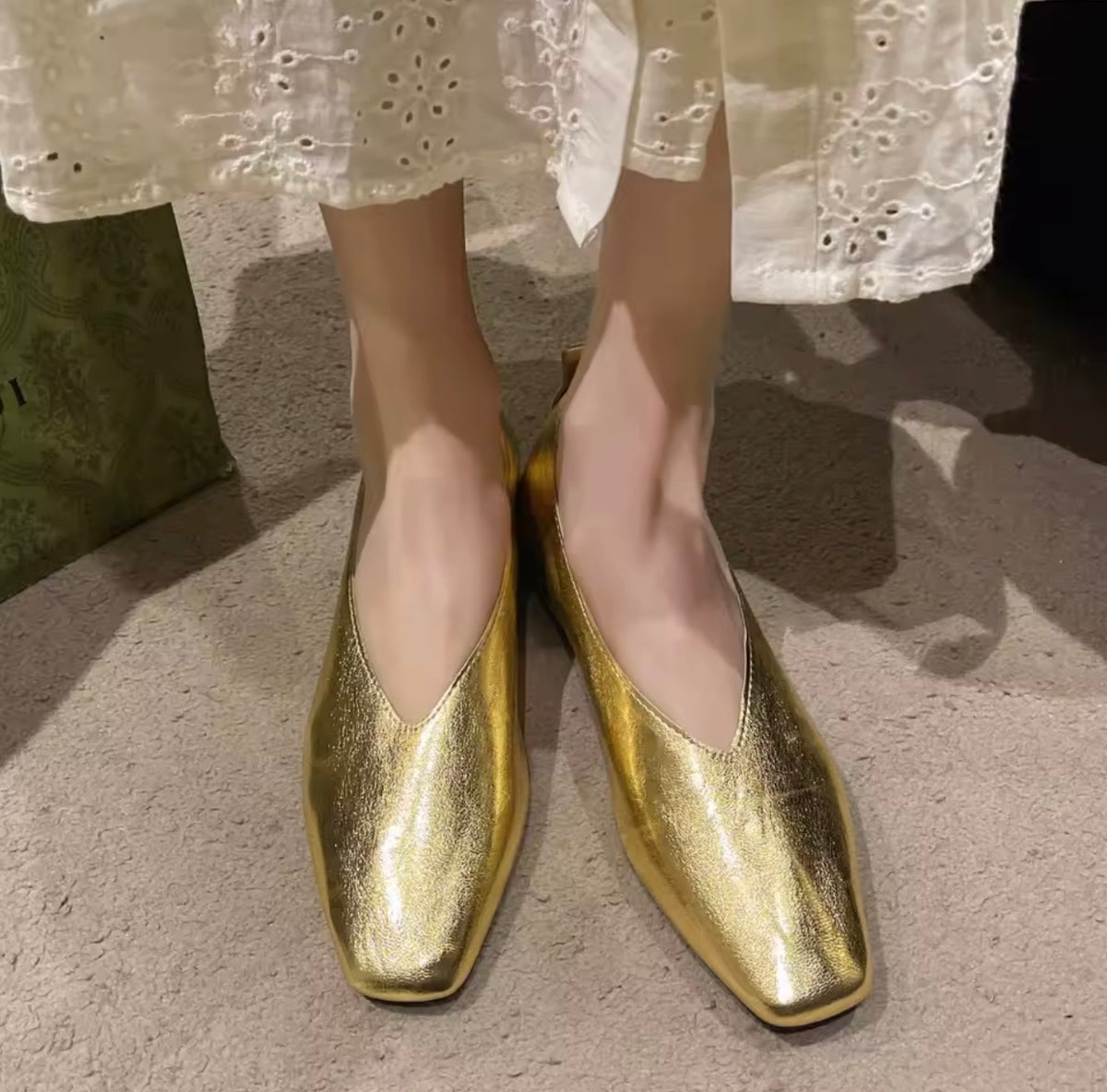 Siena Gold Ballet Flats – Vintage Inspired Style