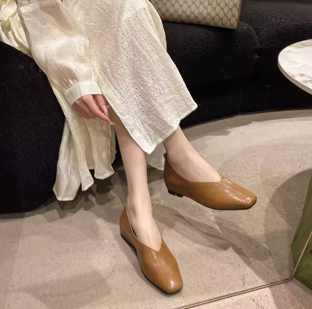 Siena Brown Ballet Flats – Vintage Inspired Style