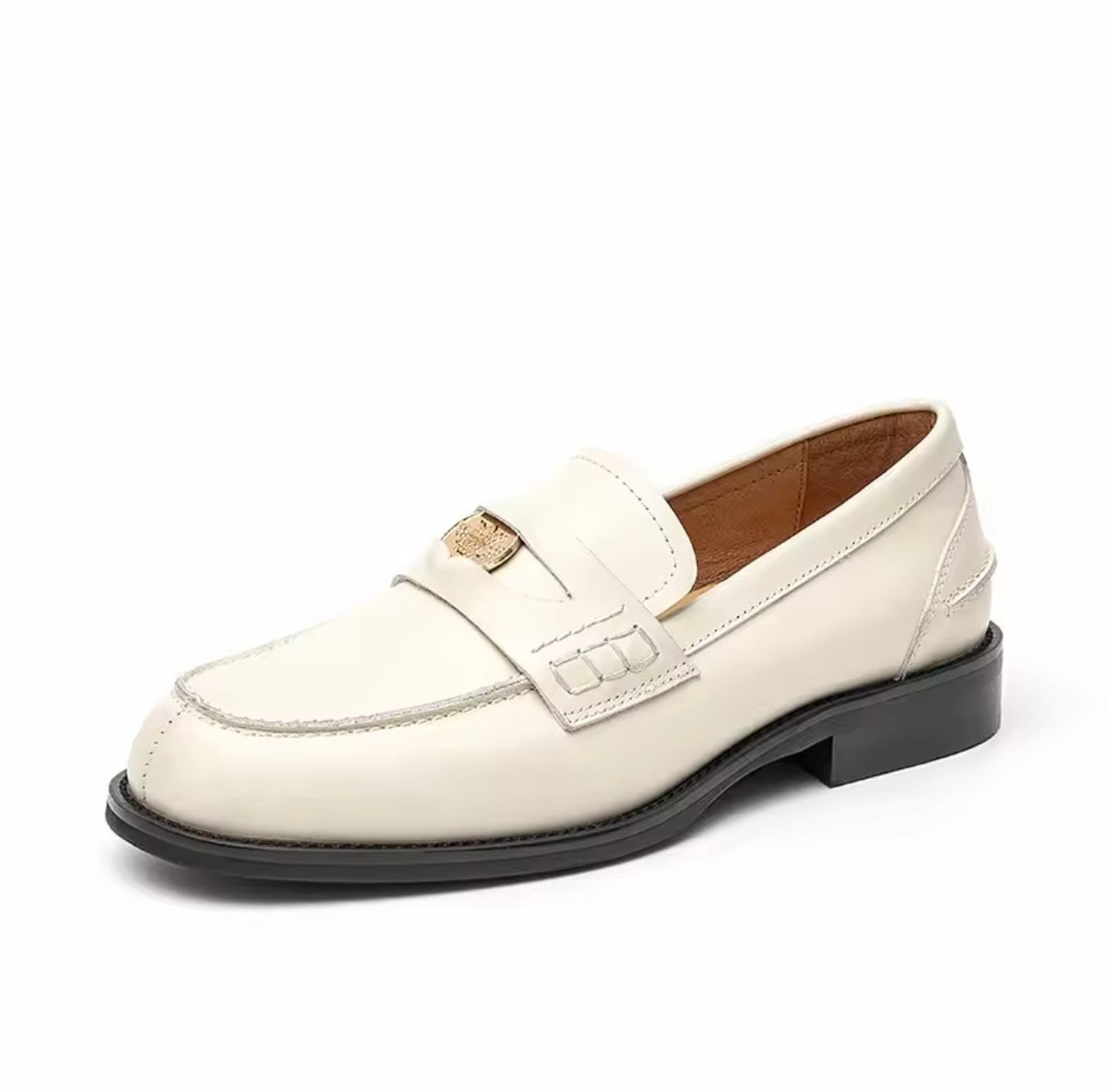 Vienna Off-White Leather Shoes – Classic Tailored Style