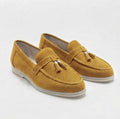 Mustard Suede Loafers – Minimalist Slip-On Shoes