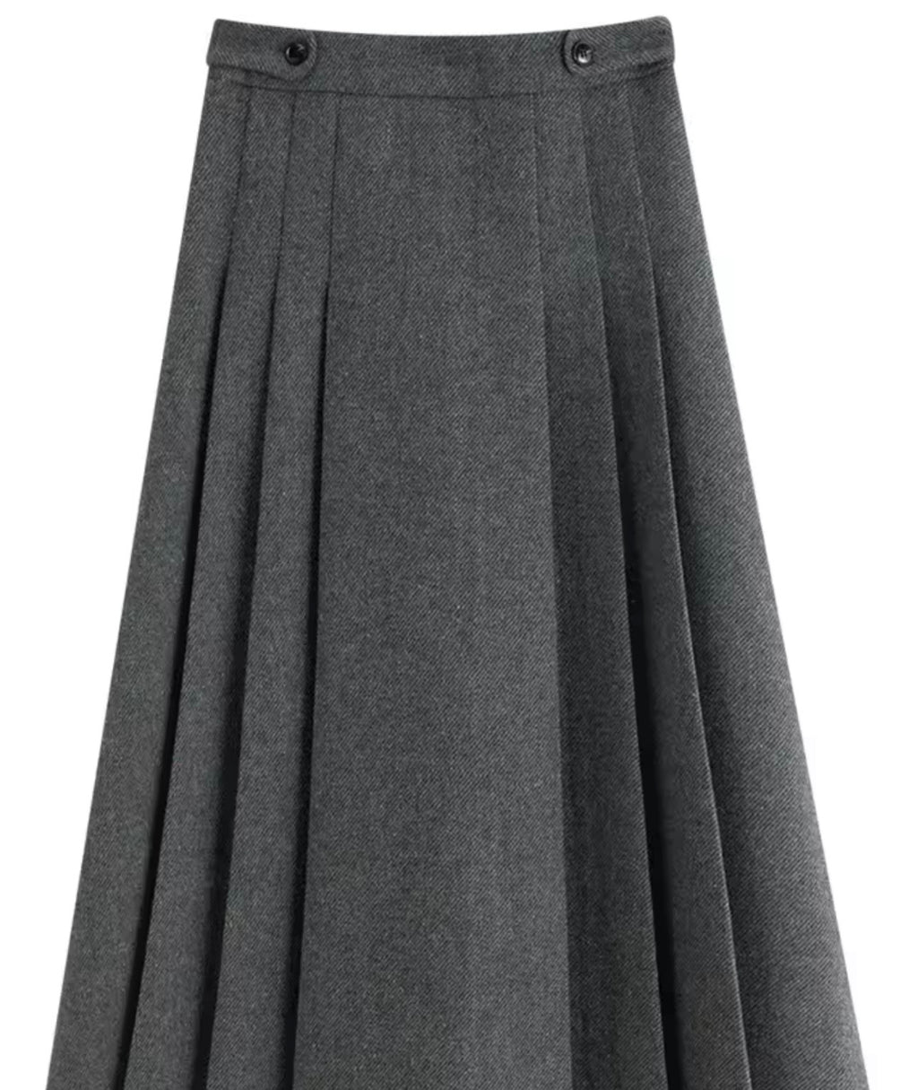 Cambridge Grey Jacket & Long Skirt Set – Elegant School-Inspired Style