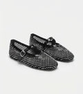 Milan Black Mesh Ballet Flats – Minimalist Slip-On Shoes
