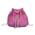 Monte Carlo Pink Rhinestone Pouch Bag – Drawstring Evening Bag