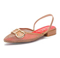 Valencia Beige Mesh Flats – Adjustable Strap