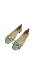 Elise Pastel Green Quilted Ballet Flats – Padded Slip-On Shoes