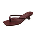 Capri Burgundy Toe-Loop Heeled Sandals – Minimalist Summer Shoes