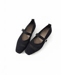 Milan Soft Black Fabric Ballet Flats – Minimalist Slip-On Shoes