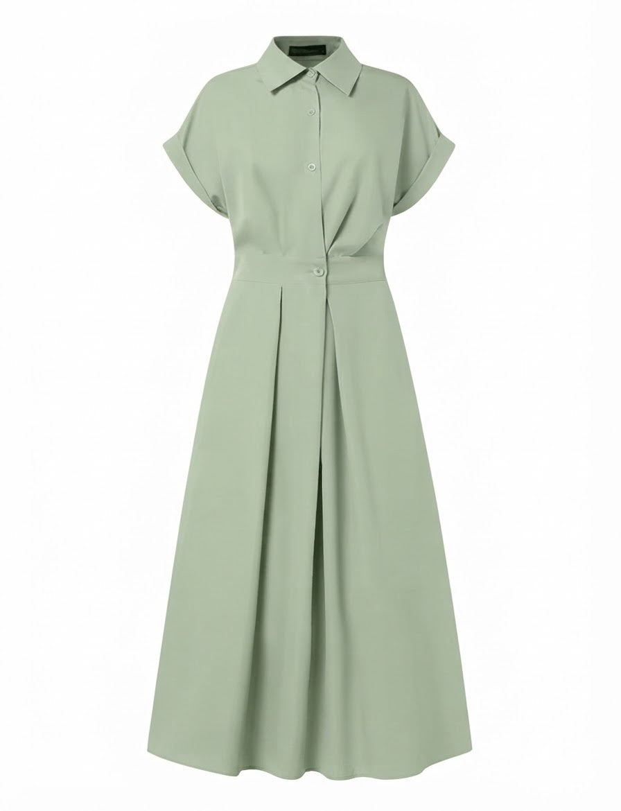 Amalfi Aqua Green Maxi Shirt Dress