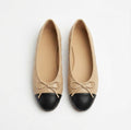 Biarritz Khaki Quilted Ballet Flats – Elegant Textured Style