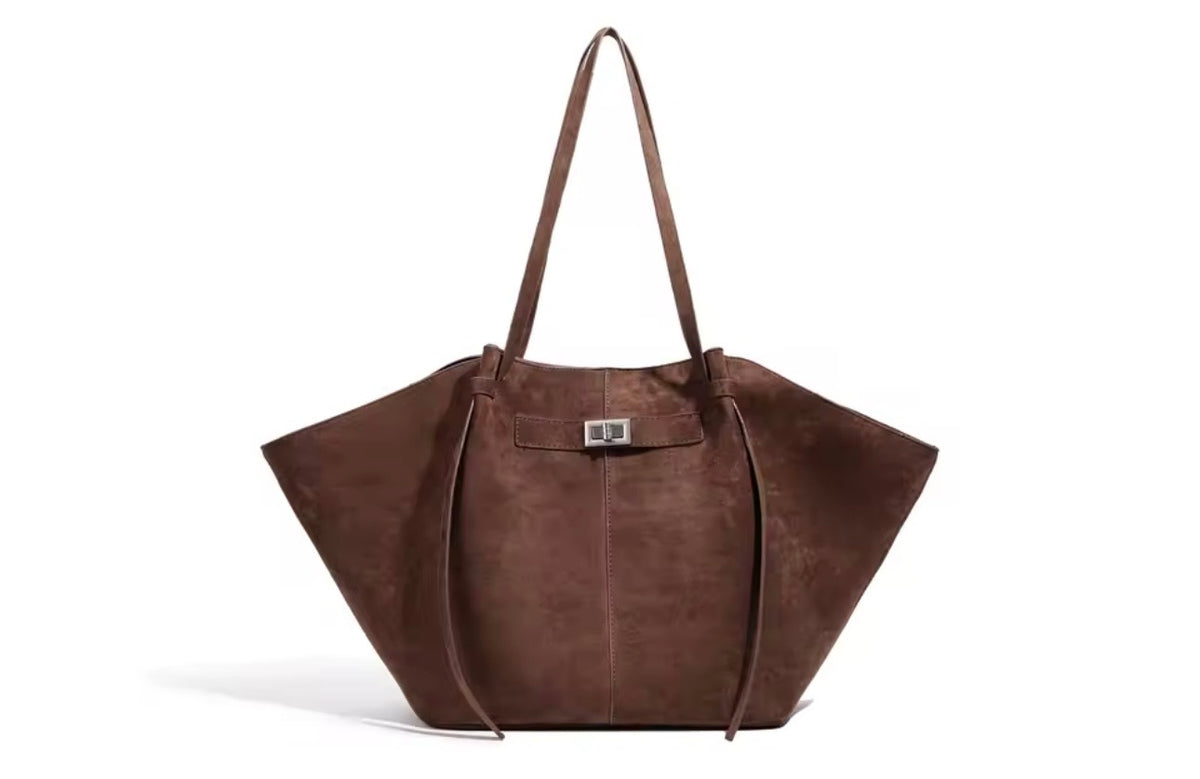 Paris Brown Velvet Handbag – Minimalist Everyday Bag