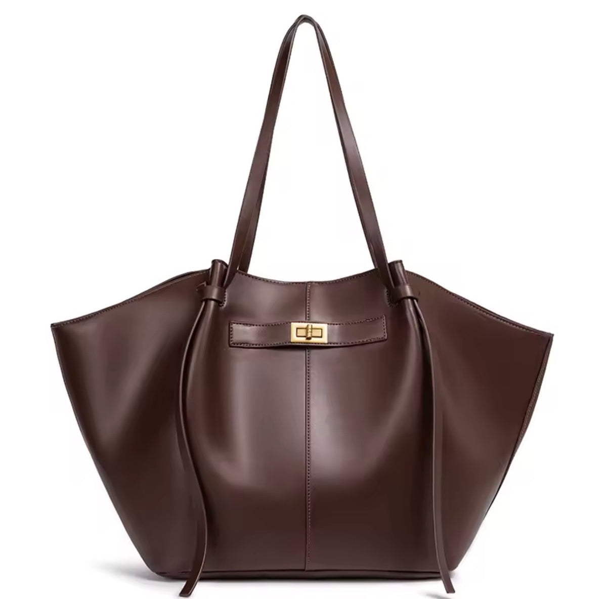 Paris Dark Brown Faux Leather Handbag – Minimalist Everyday Bag