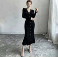Black – Eleanor Long Sleeve Knit Maxi Dress