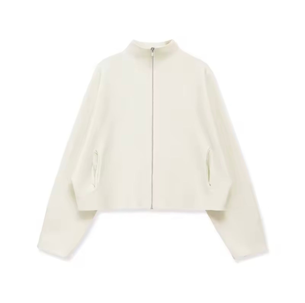 Aspen White Zip-Up Jacket – Elegant Casual Style