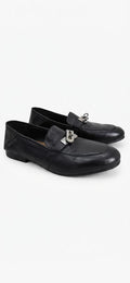 Avenue Black Leather Loafers