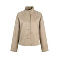 Savoy Beige Elegant Collar Jacket – Waist-Length Style