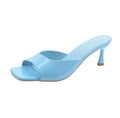 Siena Sky Blue Open-Toe Heeled Sandals – Slip-On Style