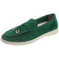 Milano Green Velvet Loafers – Minimalist Slip-On Shoes