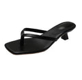 Capri Black Toe-Loop Heeled Sandals – Minimalist Summer Shoes