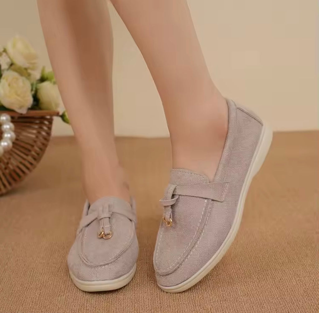 Khaki Suede Loafers – Minimalist Slip-On Shoes