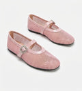 Amélie Women’s Pink Mesh Ballet Flats – Crystal Buckle