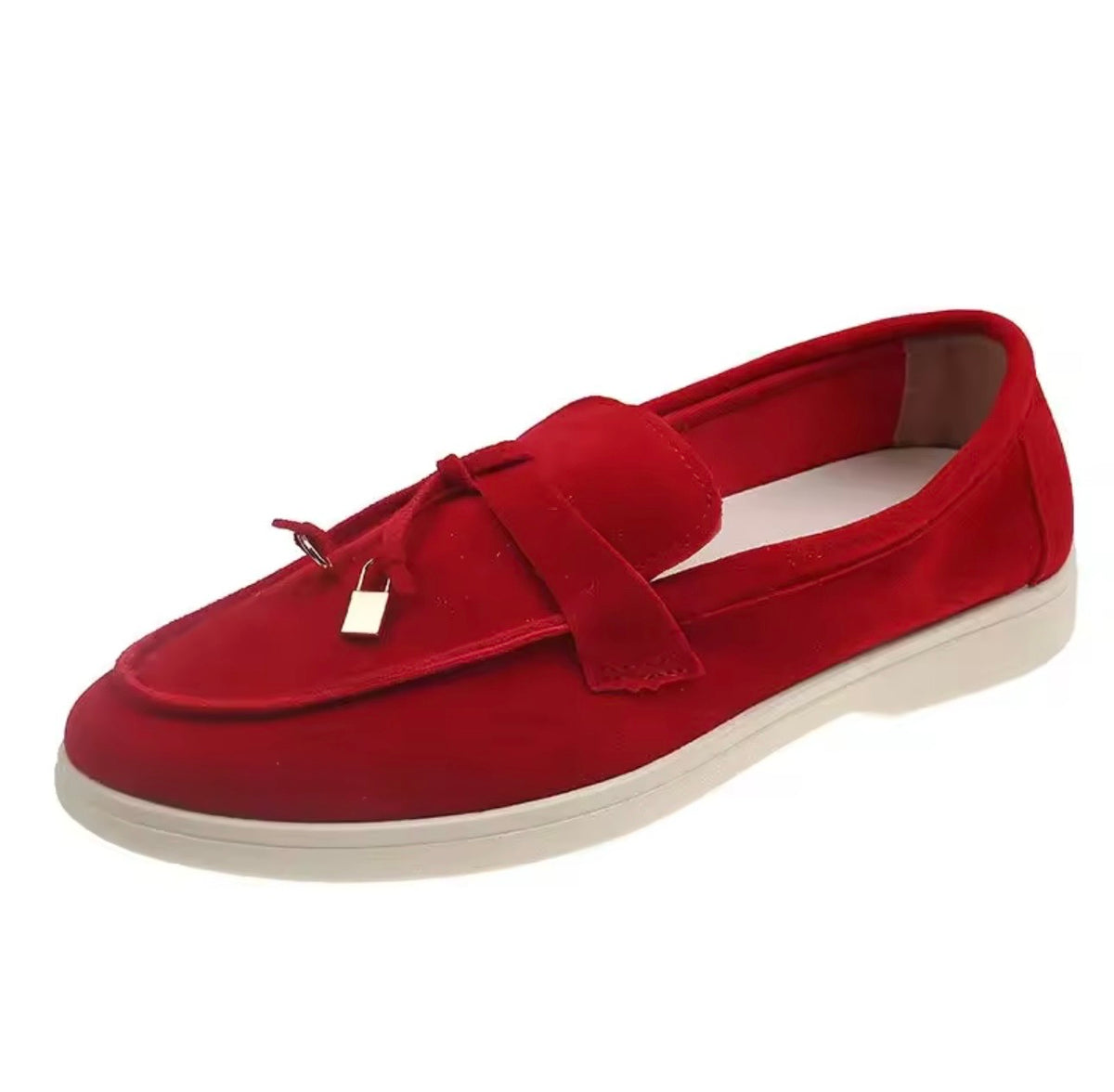 Milano Red Velvet Loafers – Minimalist Slip-On Shoes