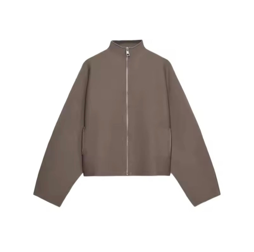 Aspen Khaki Zip-Up Jacket – Elegant Casual Style