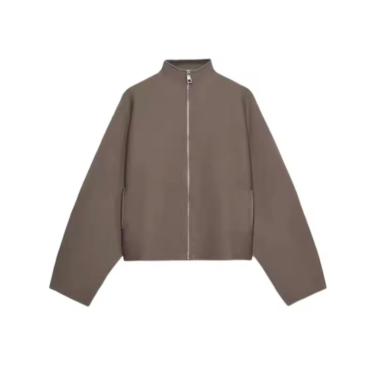 Aspen Khaki Zip-Up Jacket – Elegant Casual Style