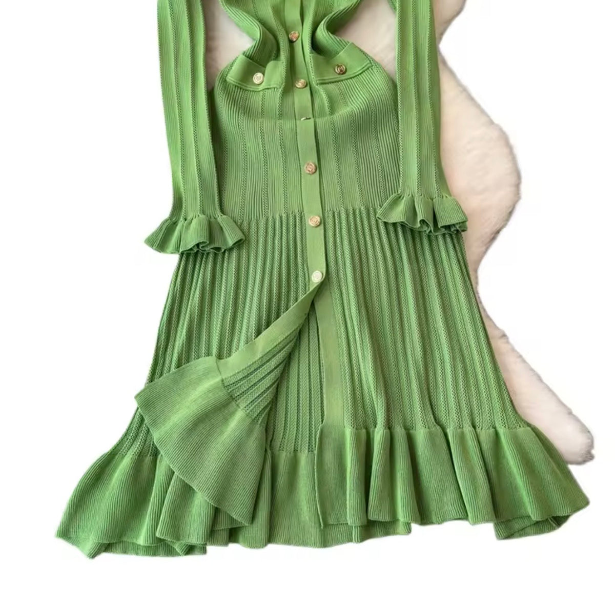 Green – Eleanor Long Sleeve Knit Maxi Dress