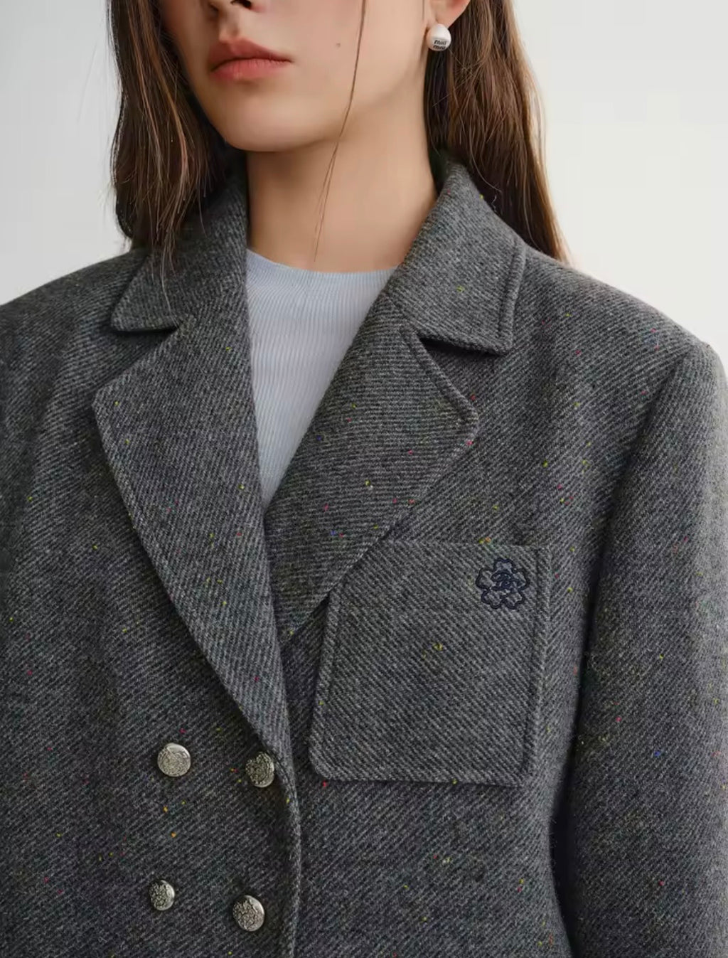 Cambridge Grey Jacket & Long Skirt Set – Elegant School-Inspired Style