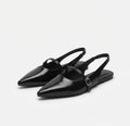 Paris Black Pointed-Toe Flat Shoes – Elegant Office Style
