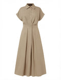 Amalfi Beige Maxi Shirt Dress