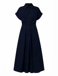 Amalfi Navy Blue Maxi Shirt Dress