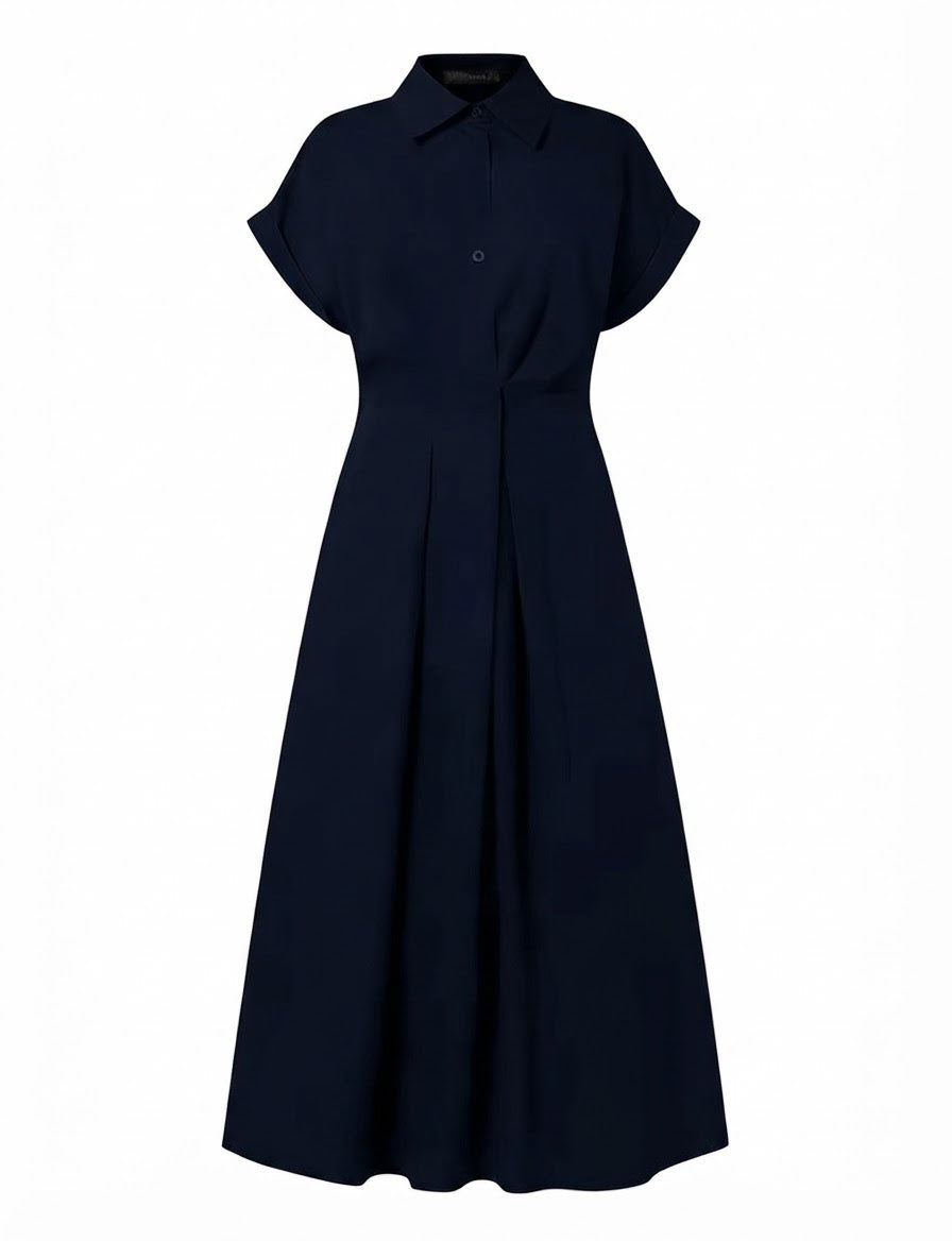 Amalfi Navy Blue Maxi Shirt Dress