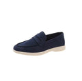 Roma Navy Blue Suede Loafers – Minimalist Slip-On Shoes