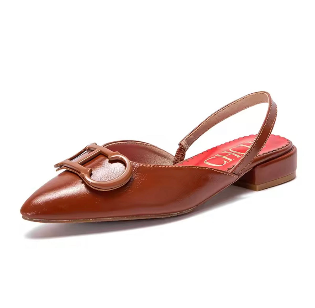 Valencia Brown Lace Flats – Adjustable Strap