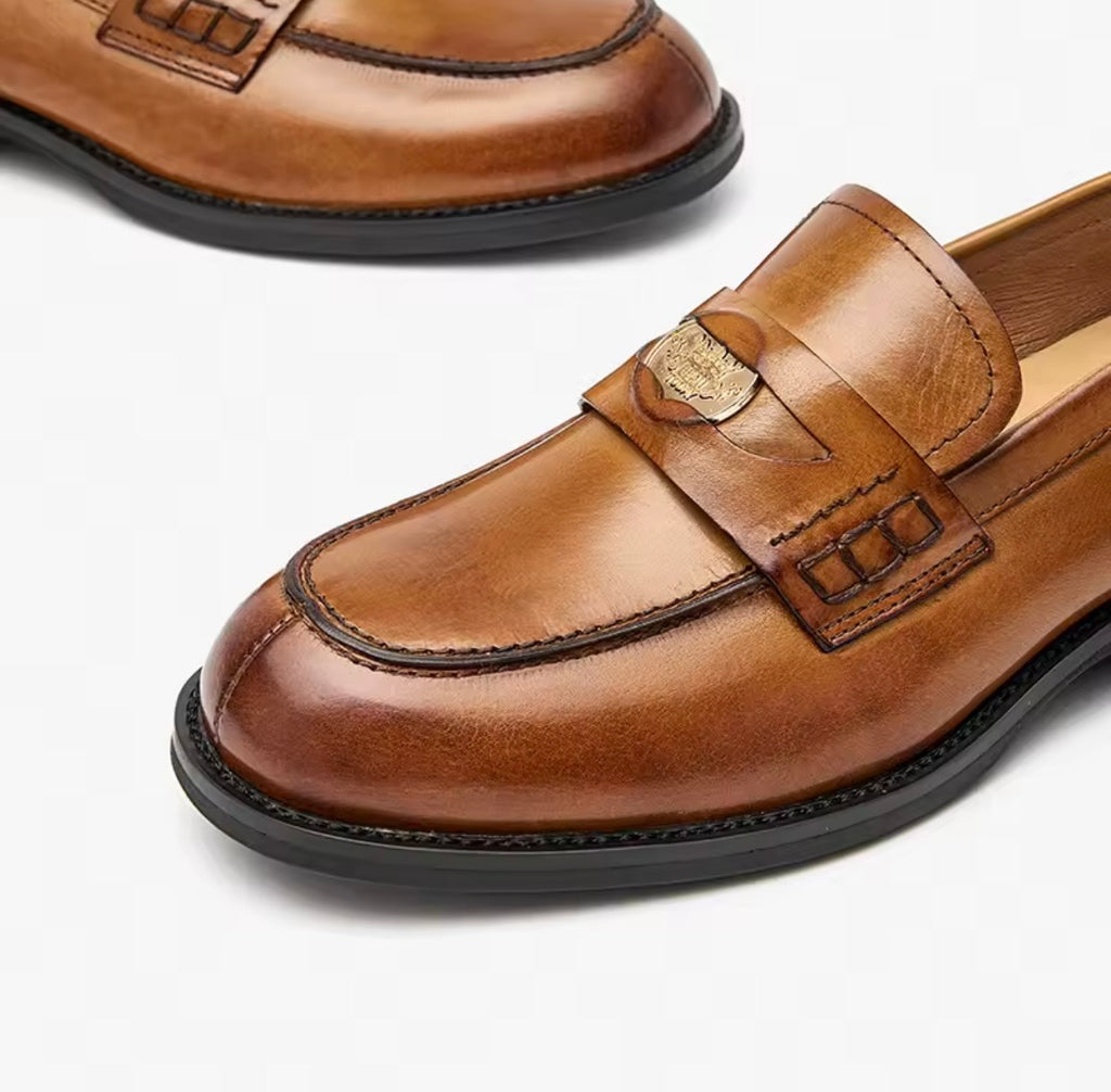 Vienna Camel Leather Shoes – Classic Tailored Style