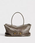 Geneva Khaki Croc-Effect Handbag – Structured Medium-Large Bag