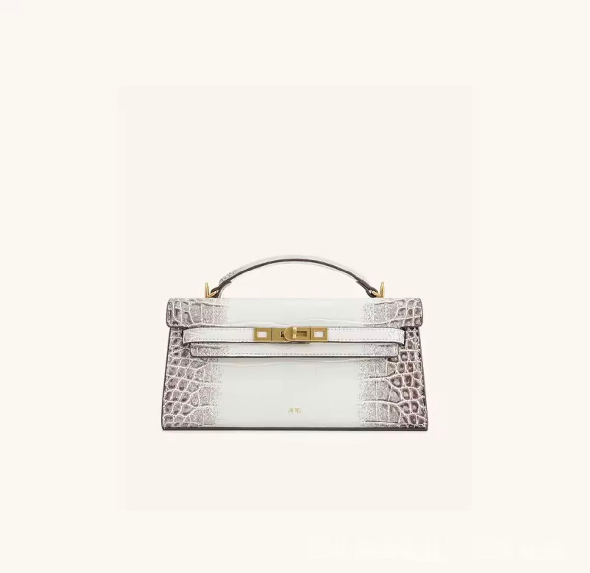 Lyon Crocodile-Effect Handbag – Elegant Structured Style