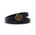 Clover Black Belt – Four-Leaf Clover Buckle