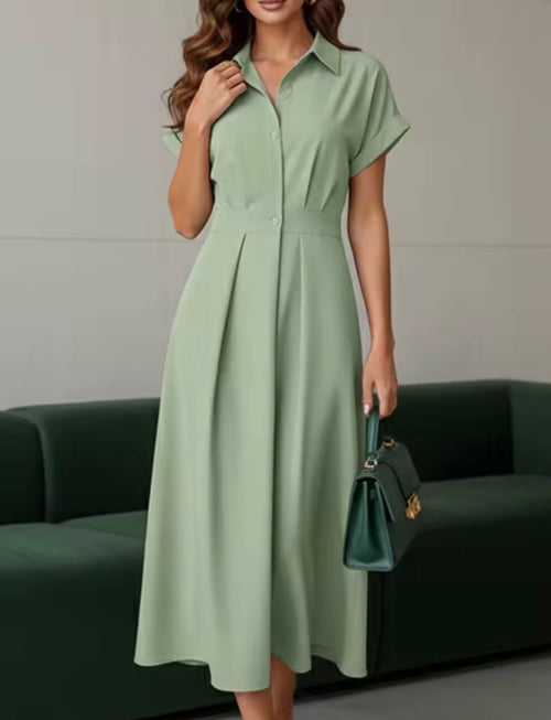 Amalfi Aqua Green Maxi Shirt Dress