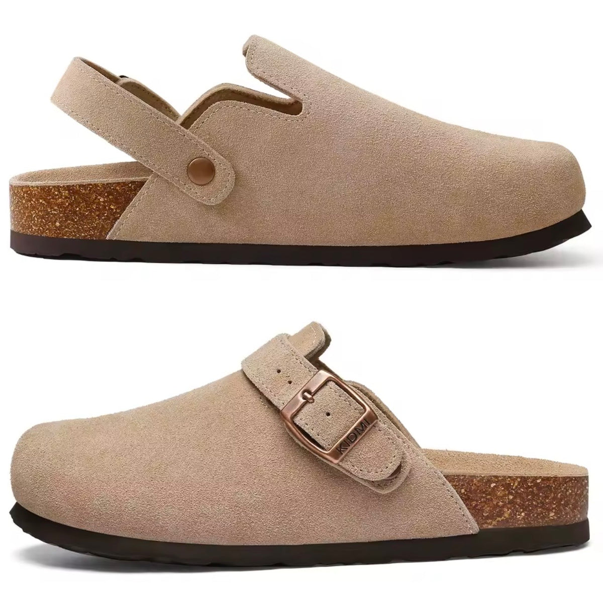 Camel Beige Suede Clogs – Versatile Minimalist Slip-On Shoes