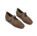 Milan Soft Brown Fabric Ballet Flats – Minimalist Slip-On Shoes