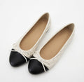 Biarritz Beige Quilted Ballet Flats – Elegant Textured Style