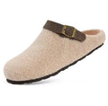 Beige Plush Clogs – Soft Textured Slip-On Shoes
