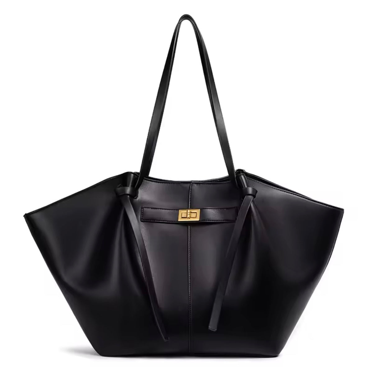 Paris Black Faux Leather Handbag – Minimalist Everyday Bag
